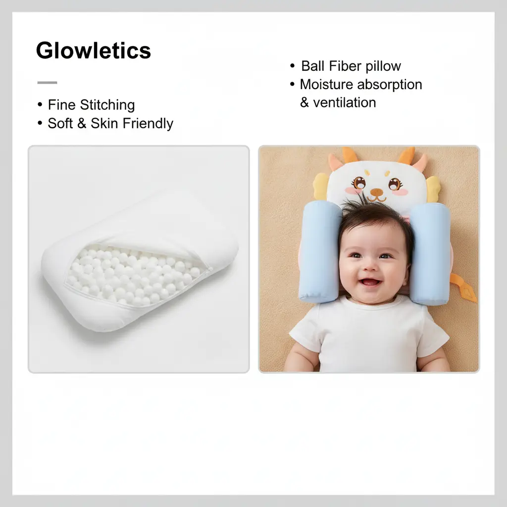 👶 **BabyComfort+ Soft Head Shaping Pillow for Newborns | Gentle Support & Ultimate Comfort** 💖 GLOWLETICS